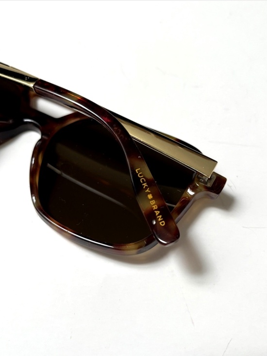 New LUCKY BRAND Double Bridge Aviator Sunglasses Tortoise Shell Acetate Brown main image 6